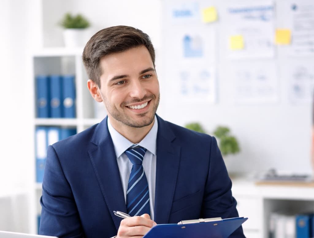 entrevista de evaluación profesional en oficina